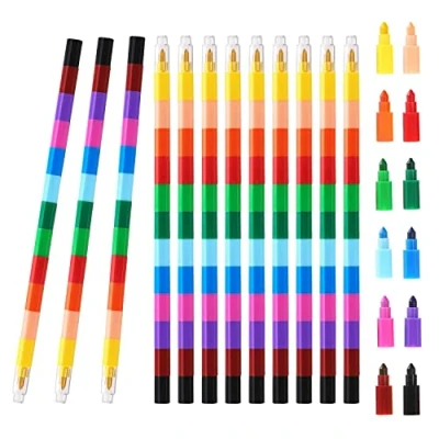 Image of 6 X Square Swop point Crayons, Pencil Crayons Kids Pens Stationary Supplies, Colouring Pencils Set, Toddler Twistables Coloured Pencils, Assorted Party Bag Fillers