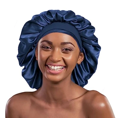 Image of Alnorm Satin Bonnet Sleep Cap Silk Hair Wrap for Sleeping Curly