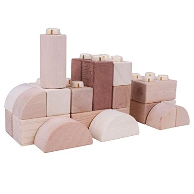 Image of Bigjigs Toys Natural Wooden Click Blocks (100 Pieces) Stacking