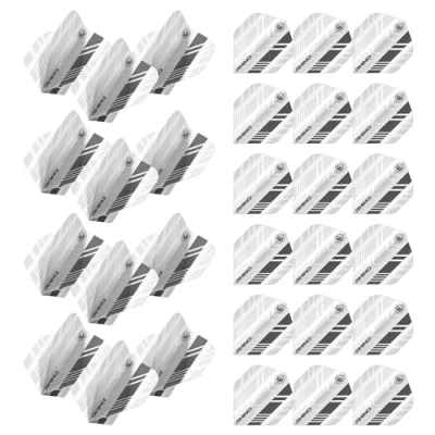 Image of WINMAU Rhino White with Grey Stripe dart flights 10 sets per pack (30 in total)