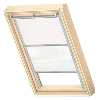 Image of VELUX Original Roof Window Duo Blackout Blind for CK04, White, with Grey Guide Rail