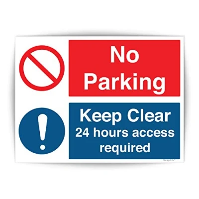Image of No Parking Signs Driveway Self Adhesive Waterproof Vinyl Stickers 150mmx200mm V1175