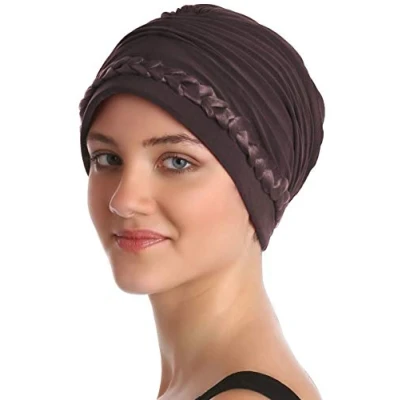 Image of Deresina Braided Detail Chic Headwear for Hair Loss Cancer Hats (Boysenberry)