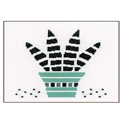 Image of Vervaco Counted Cross Stitch Kit Succulent aida, Cotton Blend, Assorted, 26 x 1 7.5 cm
