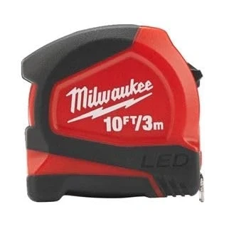 Image of Milwaukee MHT48226602 LED Tape Measure 3m/10ft (Width 12mm), Red