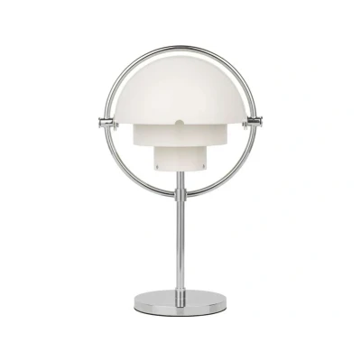 Image of GUBI Multi Lite rechargeable table lamp, height 30 cm, chrome/white