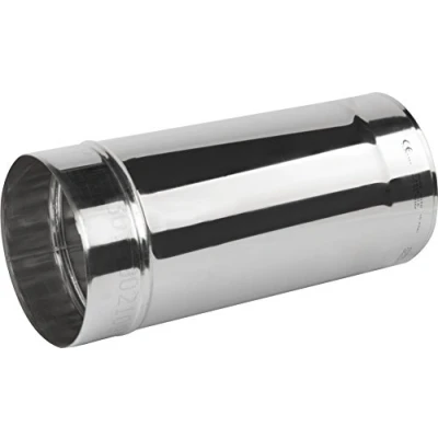 Image of Stainless Steel Chimney Flue Liner 110mm / Length 330mm Round Rigid Stove Pipe Ducting Tube (Ø 110mm)