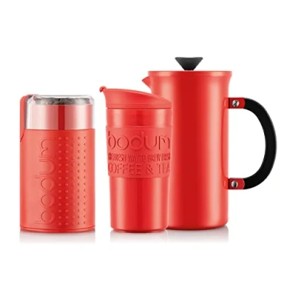 Image of Bodum K11352 04UK Tribute Set Coffee, Plastic, Red