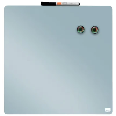 Image of Nobo Mini Magnetic Whiteboard Coloured Tile, Frameless, Dry Wipe, Easy Clean, Wall Mountable, Home/Office, 360 x mm, Grey, 1915624