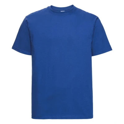 Image of Russell Athletic Europe Mens Classic Heavyweight Ringspun Short Sleeve T Shirt (Bright Royal) Navy/Blue Cotton Size Small