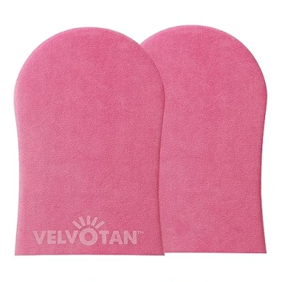 Image of VELVOTAN Original Double Sided Tanning Mitt Pink Self Applicator for Stain Free Hands, Washable &amp; Reusable, Use with Any Fake Tan