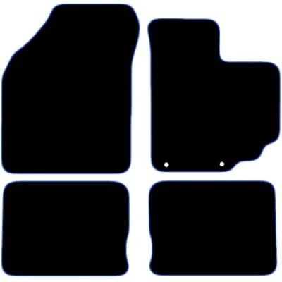 Image of Carsio Carpet Car Mats For Suzuki Celerio 2014+ Onwards Tailored Fit Floor Mat Set Complete Accessory Black Custom Fitted All Weather, Anti Slip Backing &amp; Blue Trim