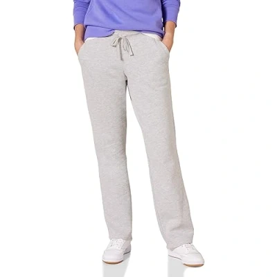 Image of Amazon Essentials Women&#039;s Fleece Straight Leg Jogging Bottoms (Available in Plus Size), Light Grey Heather, M