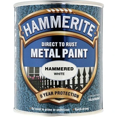 Image of Hammerite Metal Paint Hammered 750ml White by
