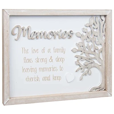Image of Shudehill Giftware Family Tree of Life Wooden Frame Plaque Memories
