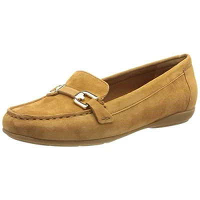 Image of Geox Women&#039;s D Annytah Moc Moccasin, Camel, 4 UK