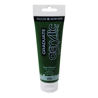 Image of Daler Rowney Graduate Acrylic Paint, Plastic Tube, 4oz 120 ml, Sap Green