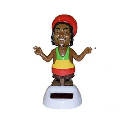 Image of Puckator davevision Solar Rasta Man Figure Bobble Head Light Powered 11.5 x 8cm Dancing Novelty Home Office Car