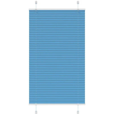 Image of vidaXL Pleated Blind Blue 80x100 cm Fabric Width 79.4 Polyester