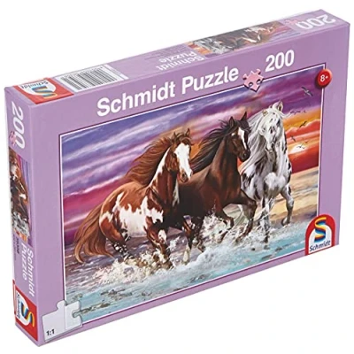 Image of Schmidt Spiele 56356 Wild Horse Trio Children&#039;s Puzzle 200 Pieces, Colourful
