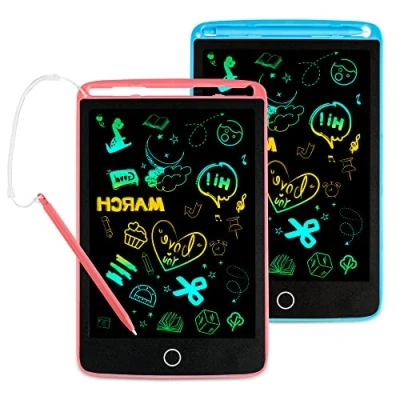 Image of Albert Austin LCD Writing Tablet Pack of 2 Kids Drawing Pad 8.5 Inch Portable Board With Lock And Erase Button Educational Learning Handwriting Doodle For Girls Boys Toy