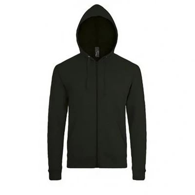 Image of SOLS Mens Stone Zip Up Plain Hoodie (Black) Size Small