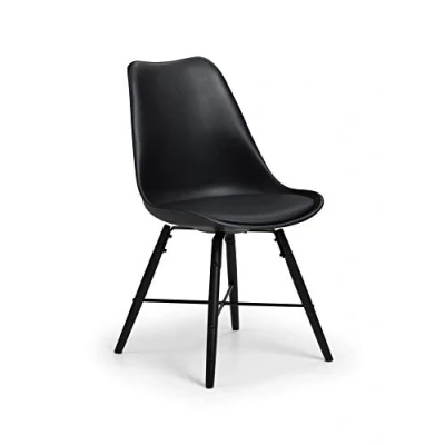 Image of Julian Bowen Black Wood Kari Dining Chairs Set of 2