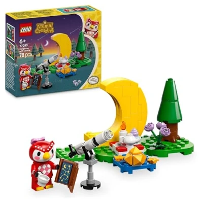 Image of LEGO Animal Crossing Stargazing with Celeste, Creative Astronomy Toy Set for 6 Plus Year Old Girls &amp; Boys, Character Minifigure and Telescope, Birthday Gift Idea, Great fun Role Play 77053