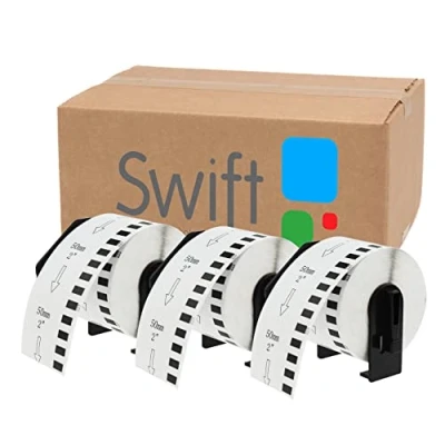 Image of 2 x Compatible DK 22223 50mm 30.48m White Thermal Continuous Paper Tape Labels with Brother QL 1100 1060N 500 570 580 700 710W 800 810W 820NWB Printers