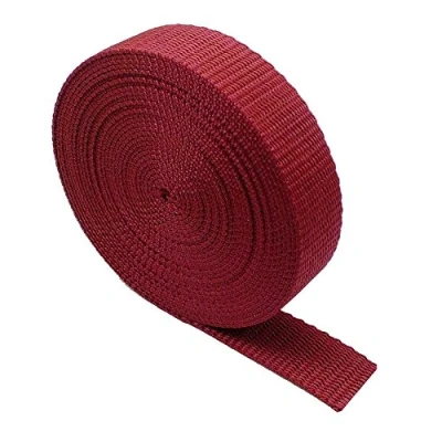 Image of Heavy Duty Webbing Strap Tape 5 metres Rucksack/Backpacks, Luggage/Cargo Strapping, Belts (Maroon, 25mm)