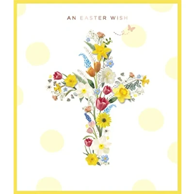 Image of Carlton Cards Easter Wish Cross Foiled &amp; Embellished Greeting Card Greetings 658443