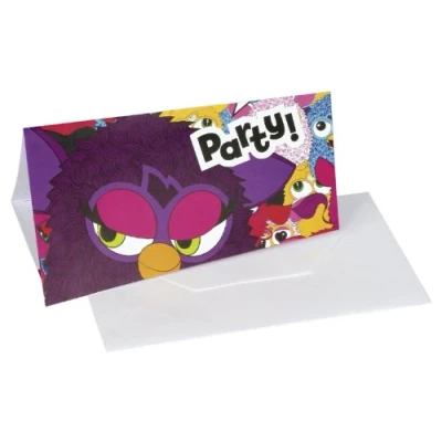 Image of amscan Furby Invites/Invitatons &amp; Envelopes 6 Pack