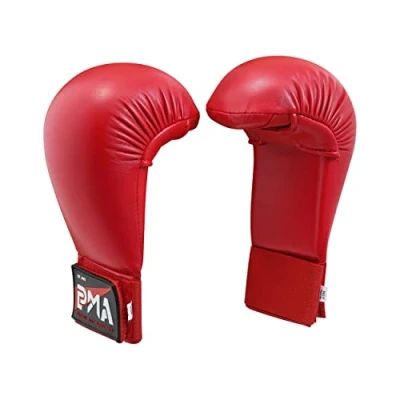 Image of Playwell Martial Arts Karate Competition Vinyl Sparring Mitts, Gloves Red (XS)