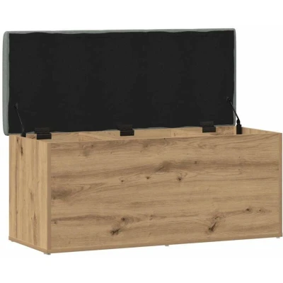 Image of vidaXL Storage Bench Artisan Oak Engineered Wood with Cushion 102x42x45 cm Living Room/Hallway