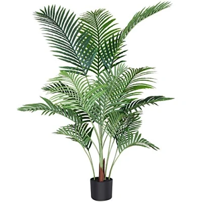 Image of Fopamtri Artificial Areca Palm Plant 140 cm Fake Tree with 15 Trunks Faux in Pot for Indoor Outdoor Modern Decor Home Office Perfect Housewarming Gift (1 Pack)