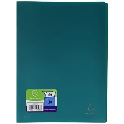 Image of Exacompta Ref. 8530E 1 OPAK document cover 30 anti reflective grained pockets 60 views for A4 format dimensions 24 x 32 cm soft polypro 8 random colors