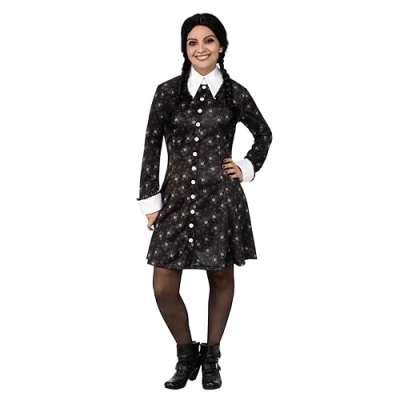 Image of Rubie&#039;s 702528XS000 Wednesday Addams Adult, Female, Black, XS