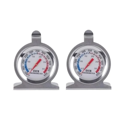 Image of Utiz 2x Stainless Steel Dial Oven Thermometer Portable Food Cooking Baking Temperature 50 300℃ Measurement Range for Home Kitchen