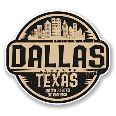 Image of 2 x 10cm Dallas Texas USA Vinyl Sticker Decal Laptop Car Travel Luggage #6719 (10cm Wide 9cm Tall)