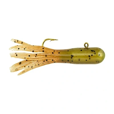 Image of Berkley Powerbait Pre Rigged Atomic Tubes Fishing Soft Bait, 1/16 oz, Grasshopper