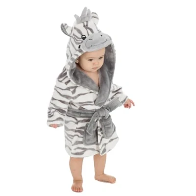 Image of undercover lingerie Kids Zebra Fleece Robe 18C830 Grey 3 4 Years