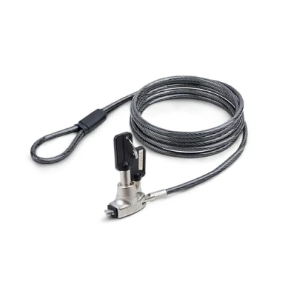 Image of StarTech.com Slim Lock Noble Wedge Slot Compatible, 6.6ft (2m) Locking Cable, Desk Anti Theft Security For Laptop/Notebook