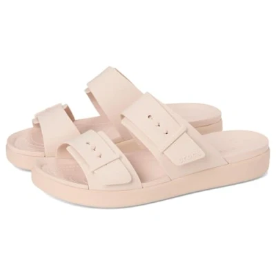 Image of Crocs Women&#039;s Brooklyn Buckle Low Wedge Sandal, Quartz, 8 UK