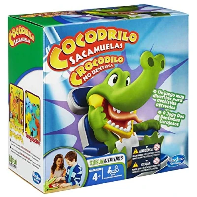 Image of Hasbro Gaming Crocodile Dentist, Game of Skill (B04081750) [may not be in English] Spanish/Portuguese version 26.9 x 26.7 14.5 multicoloured