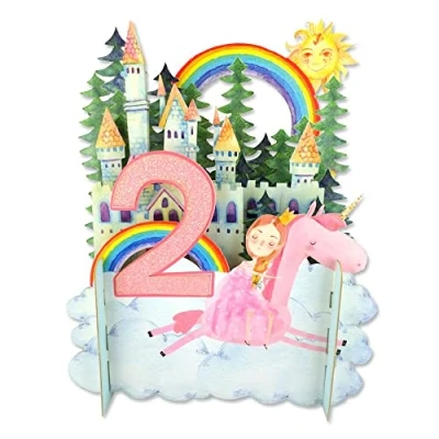 Image of Girls 2nd Birthday Fairytale 3D Pop Up Greeting Card by Alljoy Cards APOP003