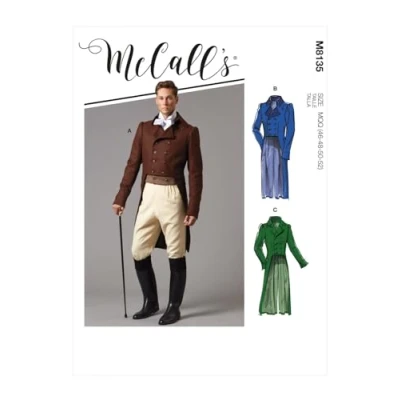 Image of McCalls M8135MWW Men/BOY Costume, MWW (38 40 42 44), White