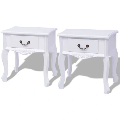 Image of vidaXL Bedside Cabinets 2 pcs MDF White