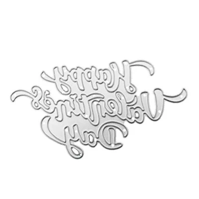 Image of Yushu Happy Valentines Day Metal Cutting Dies Stencil Scrapbooking DIY Album Stamps Craft Carbon Steel Embossing Template Die Cuts for Photo