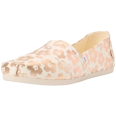 Image of TOMS Women&#039;s Alpargata Cloudbound Loafer Flat , Beige Foil Ojai Floral Print,8 UK