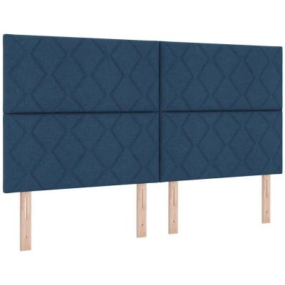 Image of Led Headboard Diamond Blocks Design Blue 180 cm Fabric Vidaxl